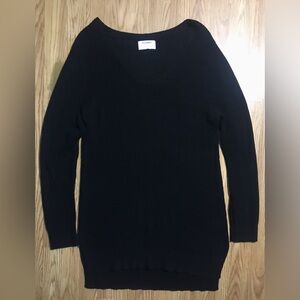 Old Navy Black Oversized Sweater XL Loose Knit V-Neck